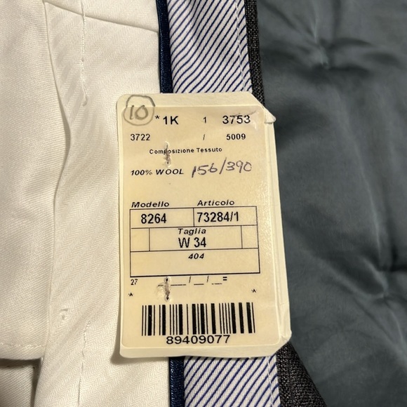 NWT Luigi Bianchi Mantova, Loro Piana super 130’s wool, grey dress pants - Picture 6 of 6